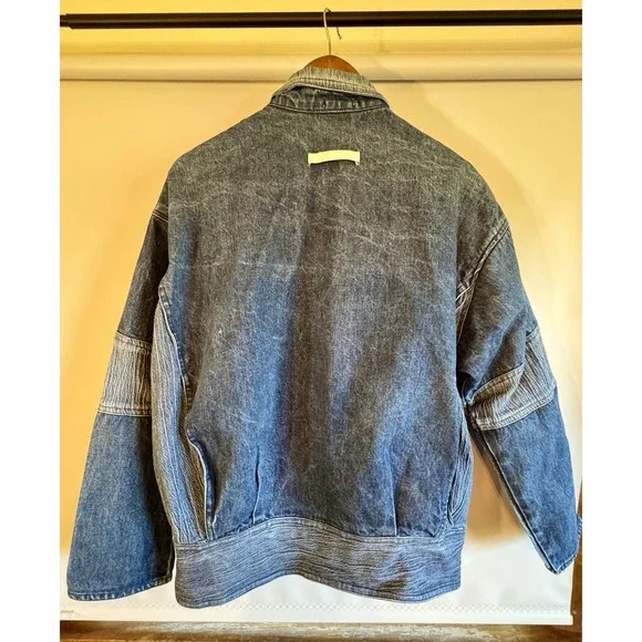 VTG Krazy Krinkle Denim Jean Jacket Women Large Distressed 80s 90s *flaw - Picture 10 of 10